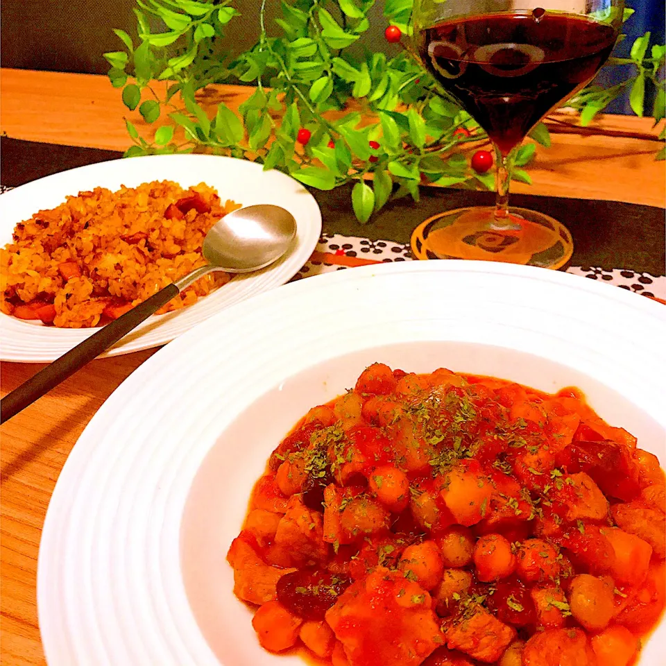 🥘豚肉とミックスビーンズのトマト煮込み|Sの食卓さん