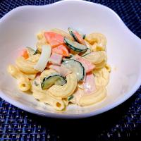 残り物ハムでマカロニサラダ