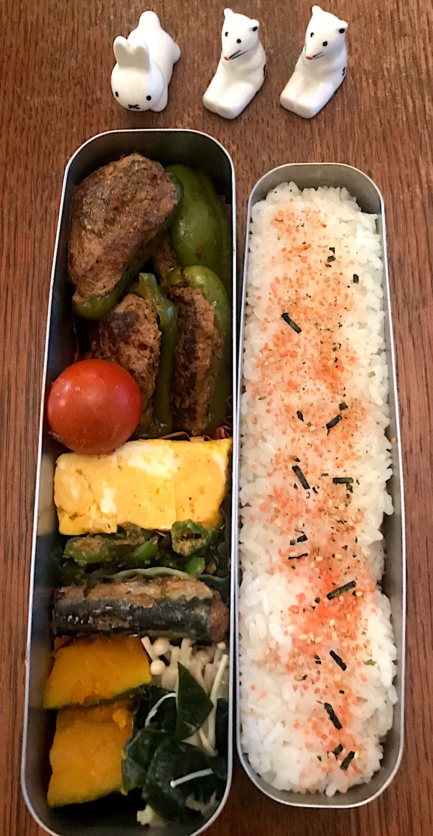 Snapdishの料理写真:ランチ #お弁当記録  #サーモス  #お弁当  #ピーマンの肉詰め|小松菜さん