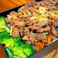 大根の皮と残った人参を使ったプルコギ弁当🍱