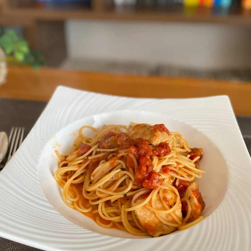 リメイクパスタ( ˶´⚰︎`˵ )お昼ご飯|サチャンさん