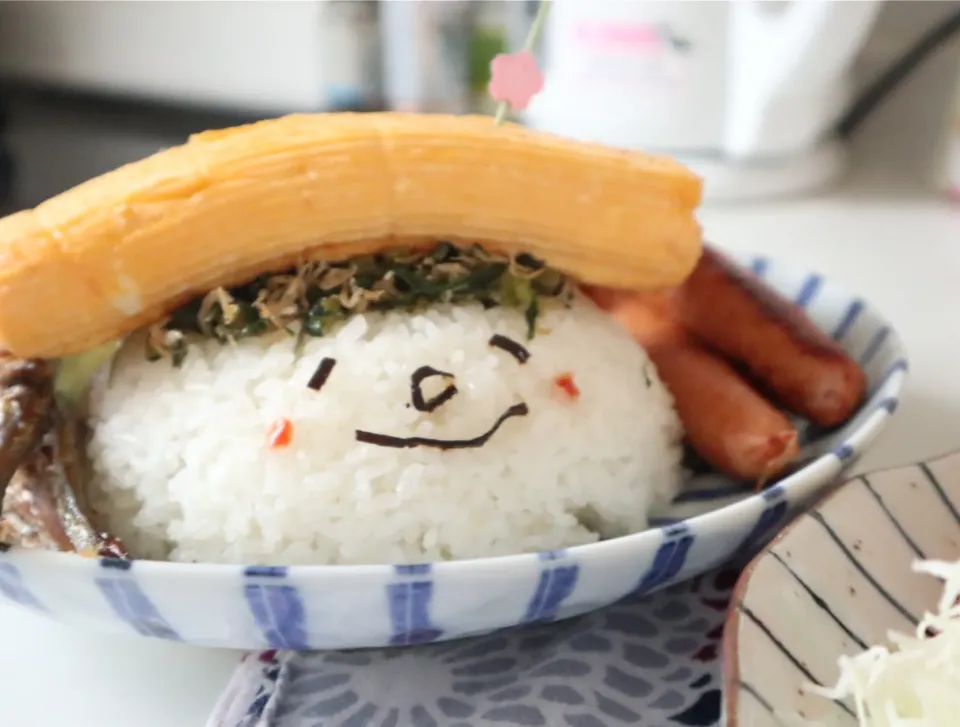 中学生男子置きランチ🍱ニコニコ笑顔の卵焼きランチ|なかじー。さん