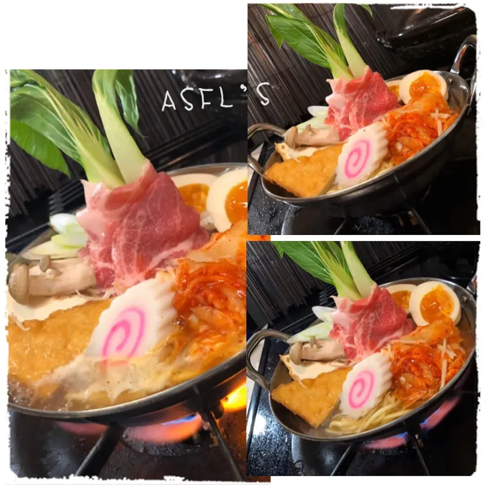 豚キムチ肉タワーらーめん|アズフラさん