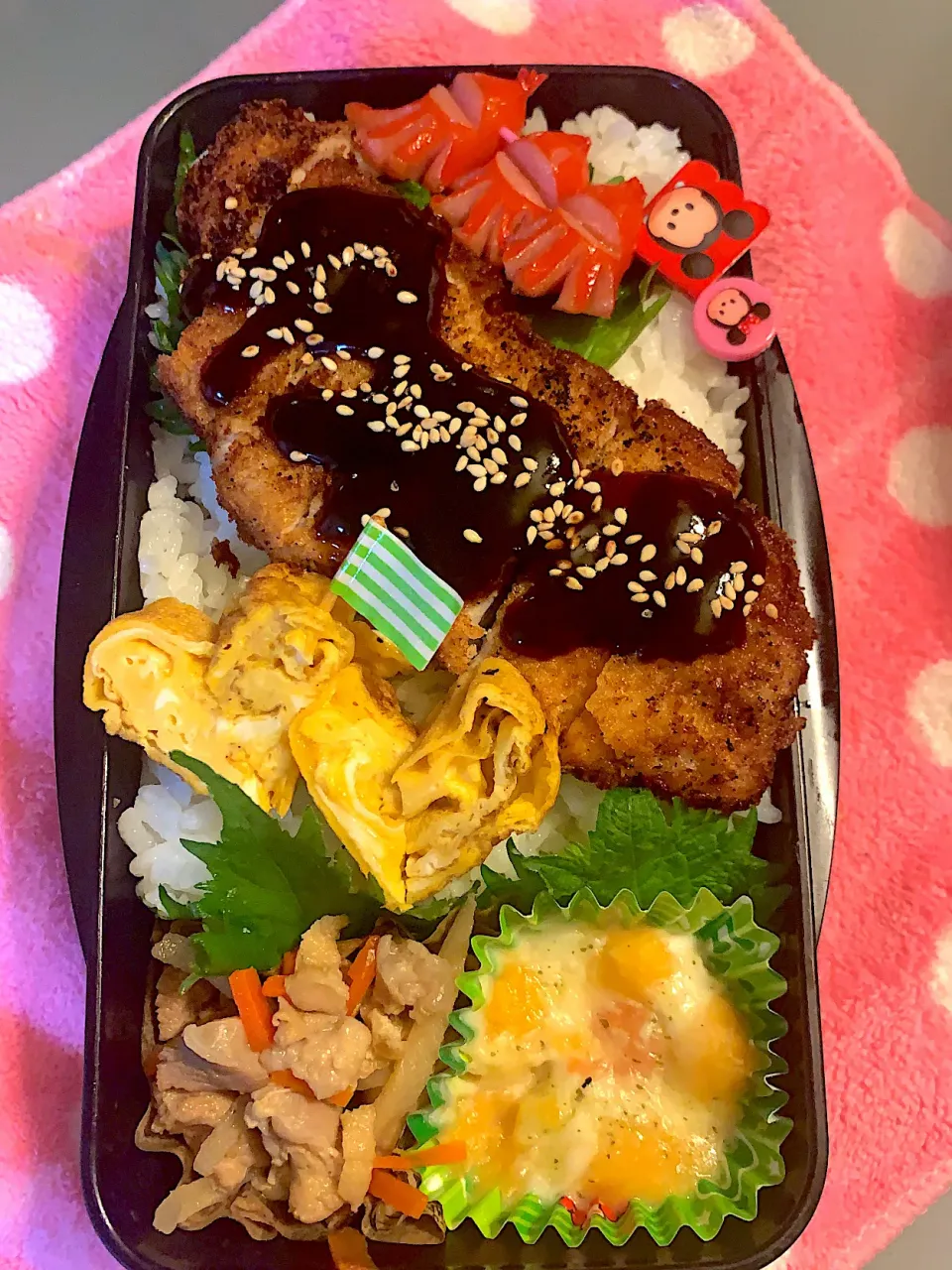 #とんかつ弁当 
#息子弁当
#後１年半
#頑張ろう
 #行ってらっしゃい😊|Yukaさん