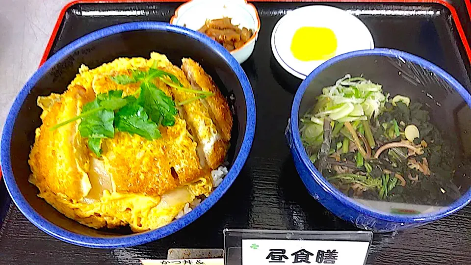 Snapdishの料理写真:カツ丼＆ハーフ山菜そばセット|nyama1さん