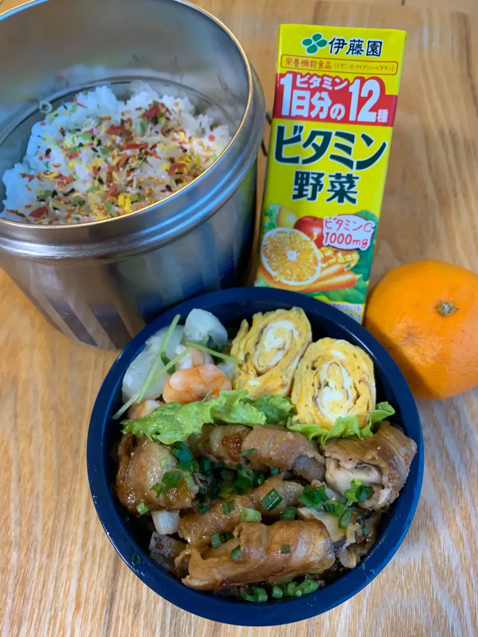 2020.1.10  高3男子弁当
からあげビールさんの料理 ビールが進む♪はちみつコチュ照り肉巻き蓮根＆肉巻き椎茸|Loackerさん