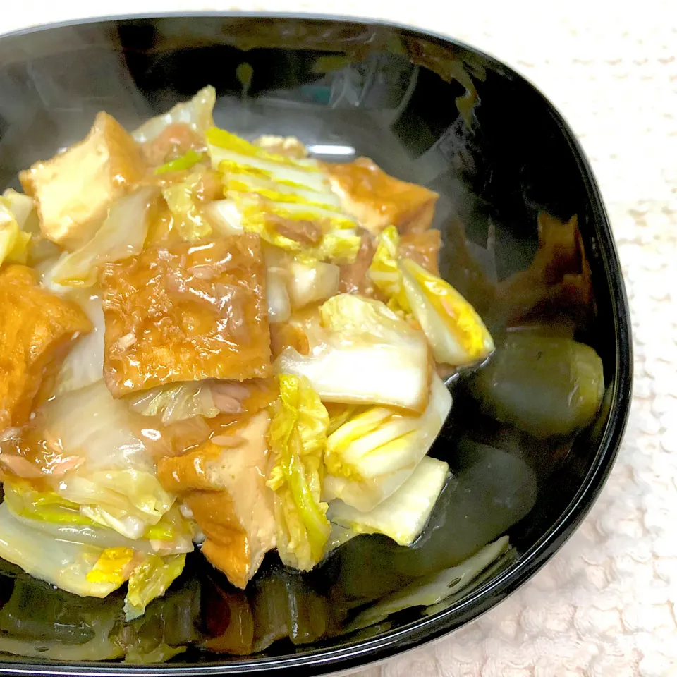 レンジで白菜と厚揚げとツナの旨煮|marichさん