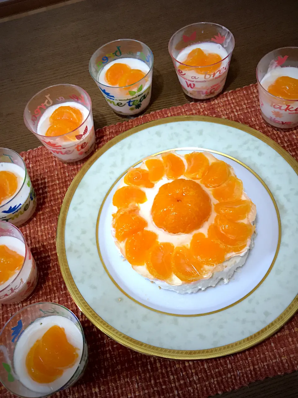 シュトママさん❤️のみかんのシロップ漬けを使って、みかんのレアチーズケーキ🍊を作りました💕|いっちゃんさん