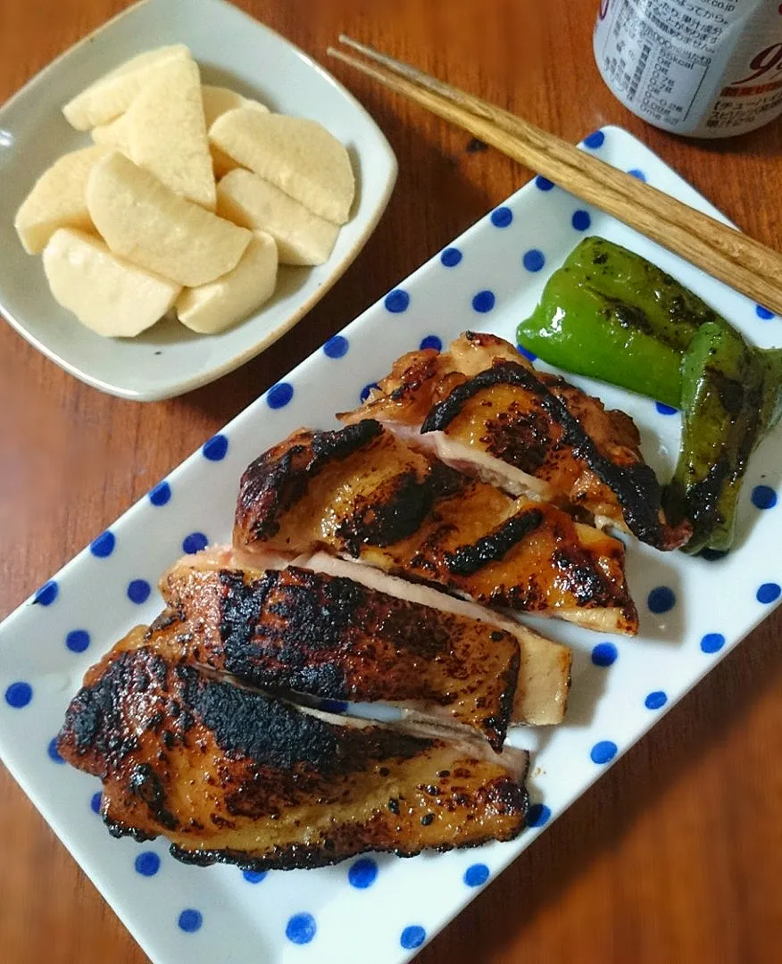 鶏のわさびﾎﾟﾝ酢漬け焼き|まりおさん