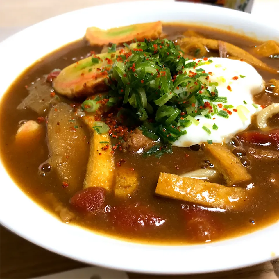 筑前煮の残りでカレーうどん\(◦˙-˙◦)/🐾❤|さくらさん