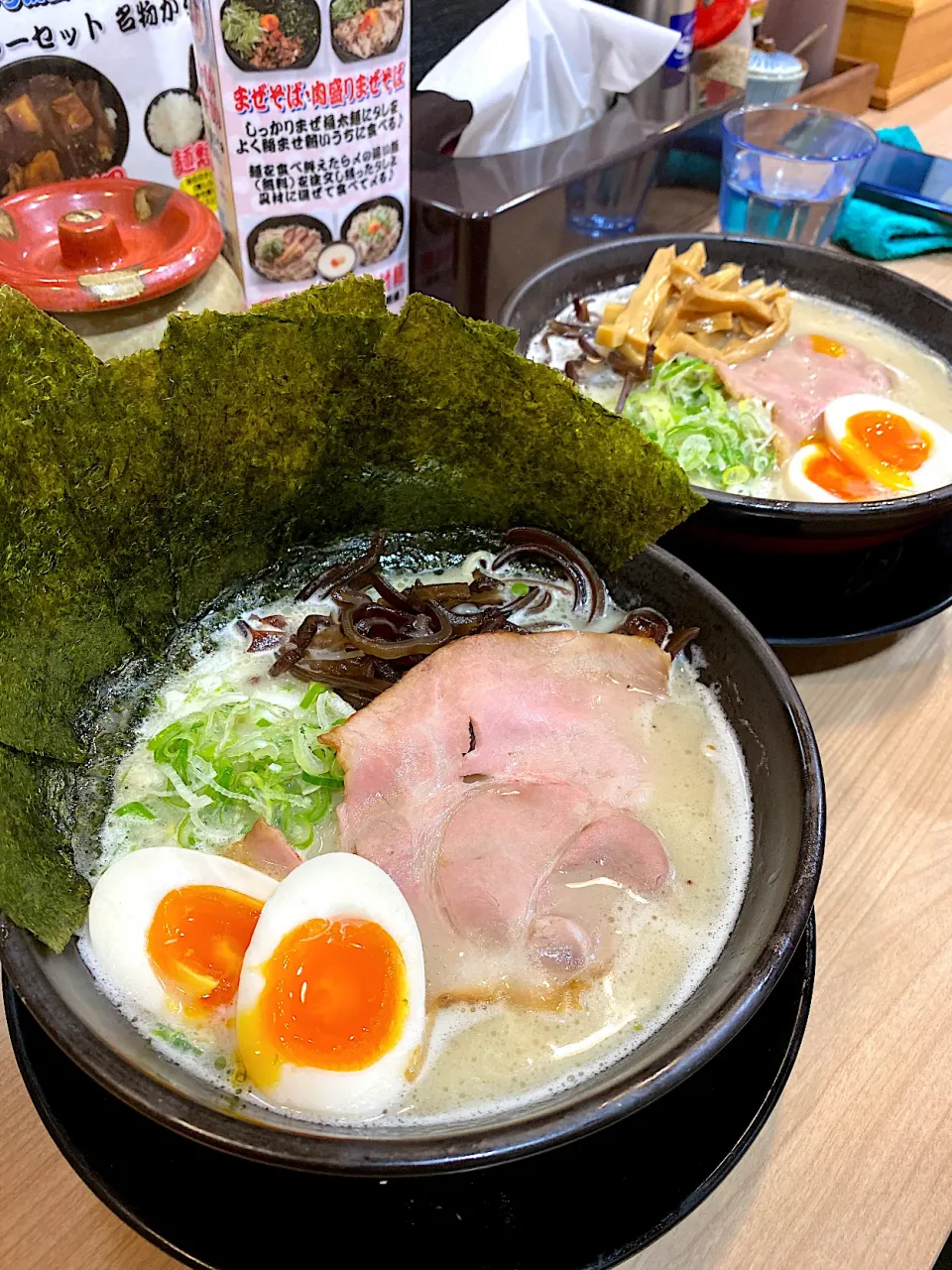 Snapdishの料理写真:博多豚骨らーめん🍜味付け半熟卵入り　海苔TP|ゆかりさん