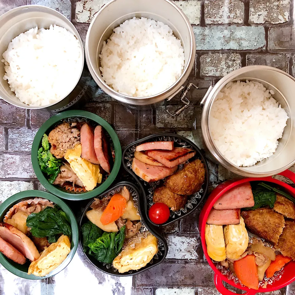 Snapdishの料理写真:全員弁当😜|Rie Naganoさん