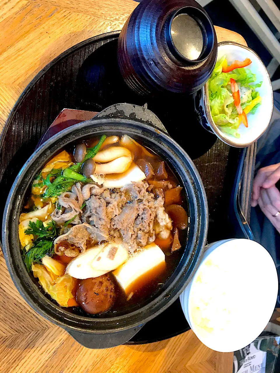 Beef and cooked beef tongue sukiyaki hot pot set|Sky Blueさん