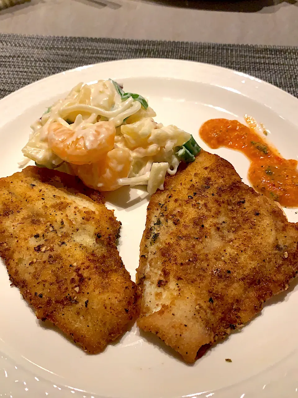 Snapdishの料理写真:Schol Fish With Summer Saled Sambal Indonesia|rumaatさん