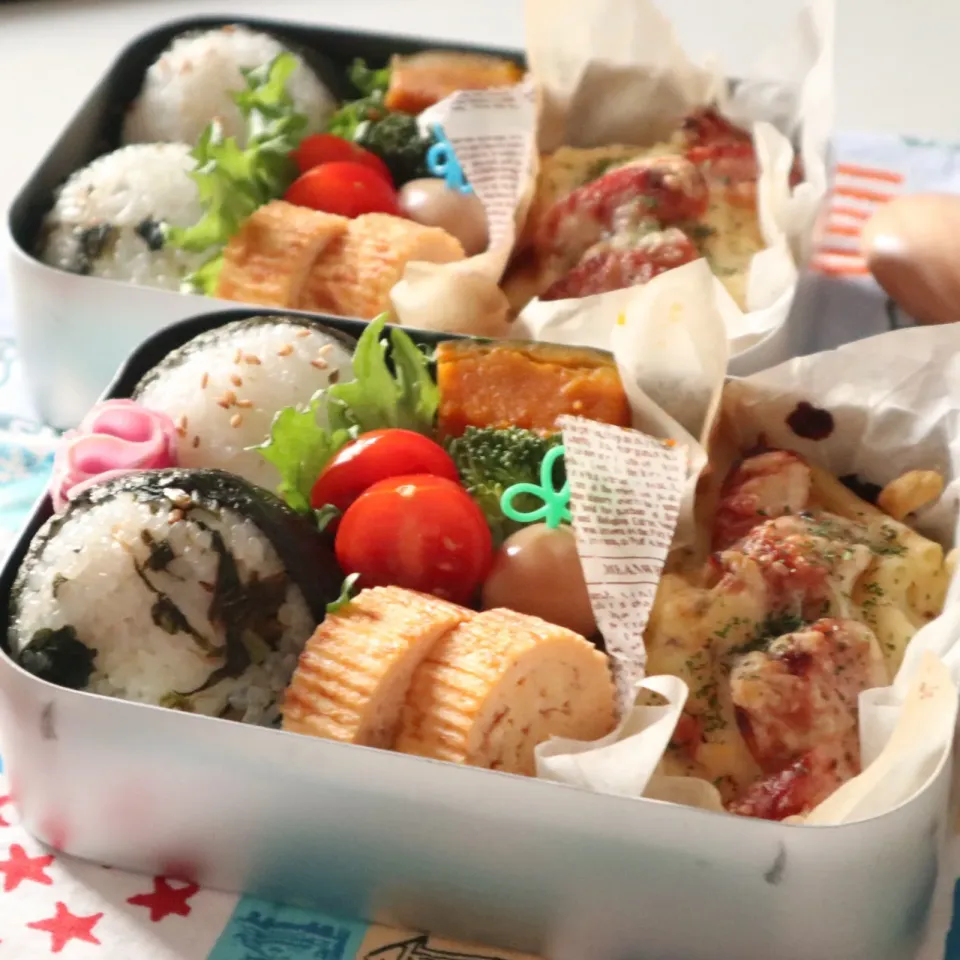 中学生男子年子弁当🍱マカロニグラタン弁当|なかじー。さん