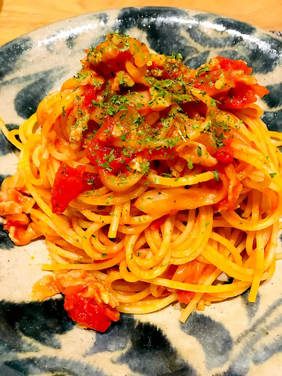 Snapdishの料理写真:昨日の夜ごはんは、豚バラのトマトソースパスタ🍅✨|ミッチ☆ママさん