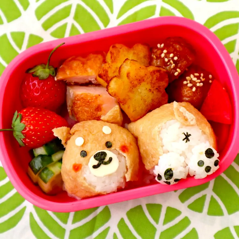 しば犬いなり弁当🐶|おくっきんぐさん