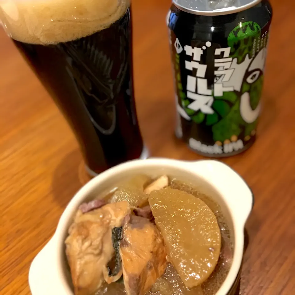 ぶり大根とビール|くろあおさん