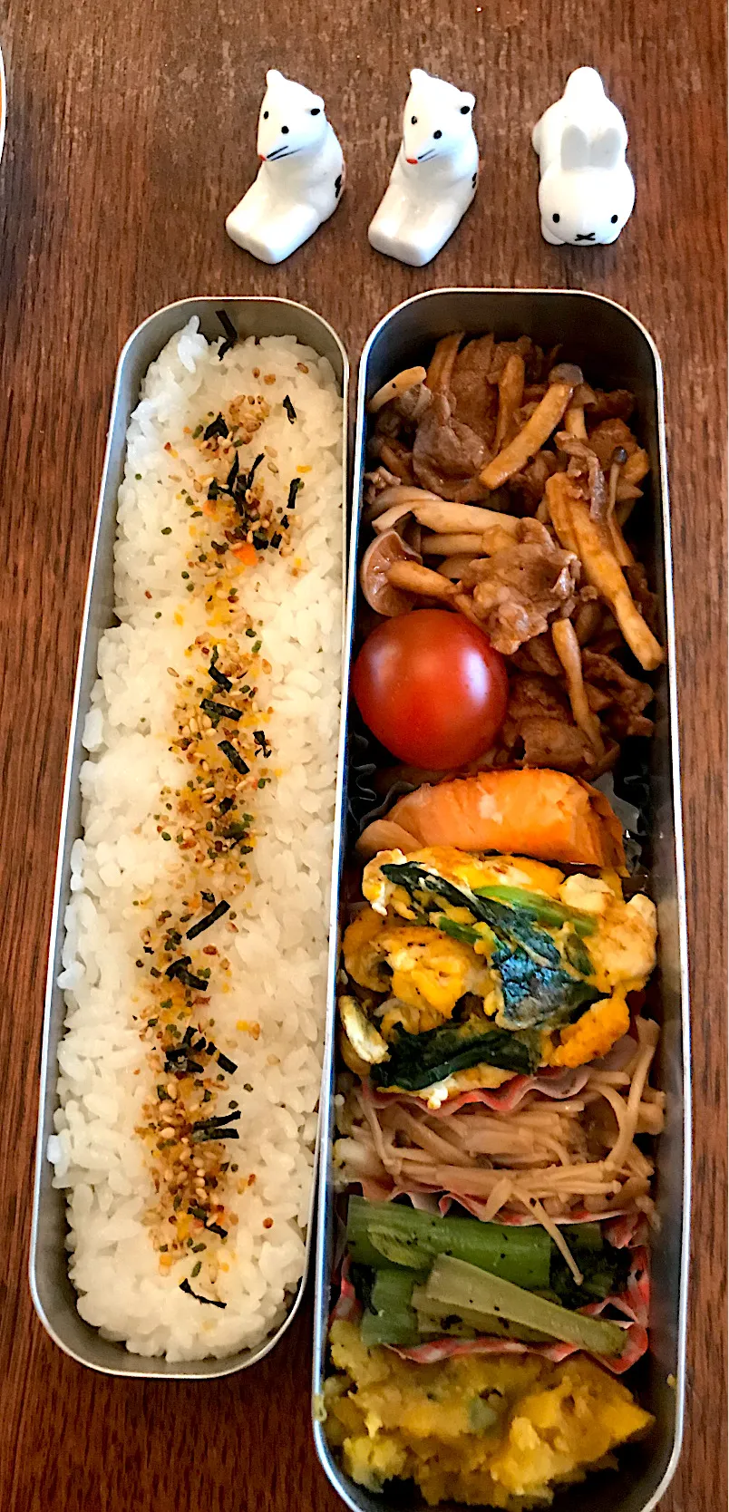 ランチ #お弁当  #サーモス  #お弁当記録 #牛肉しめじケチャップ炒め|小松菜さん