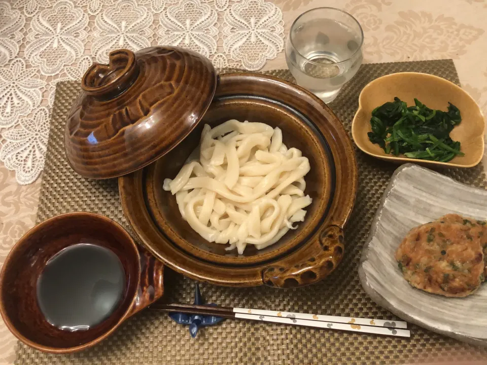 シソつくねバーグうどん定食|もこさん