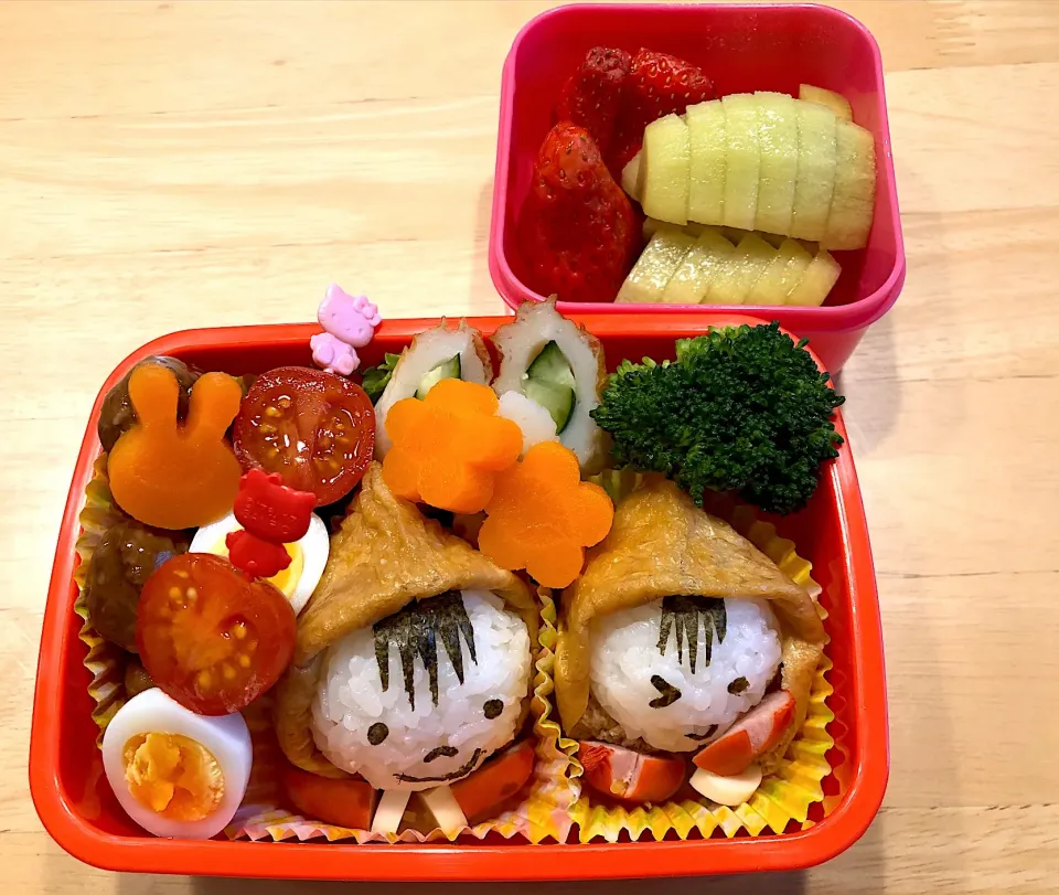 Snapdishの料理写真:フードを被った子ども弁当@JAN|いにゃおみかんさん