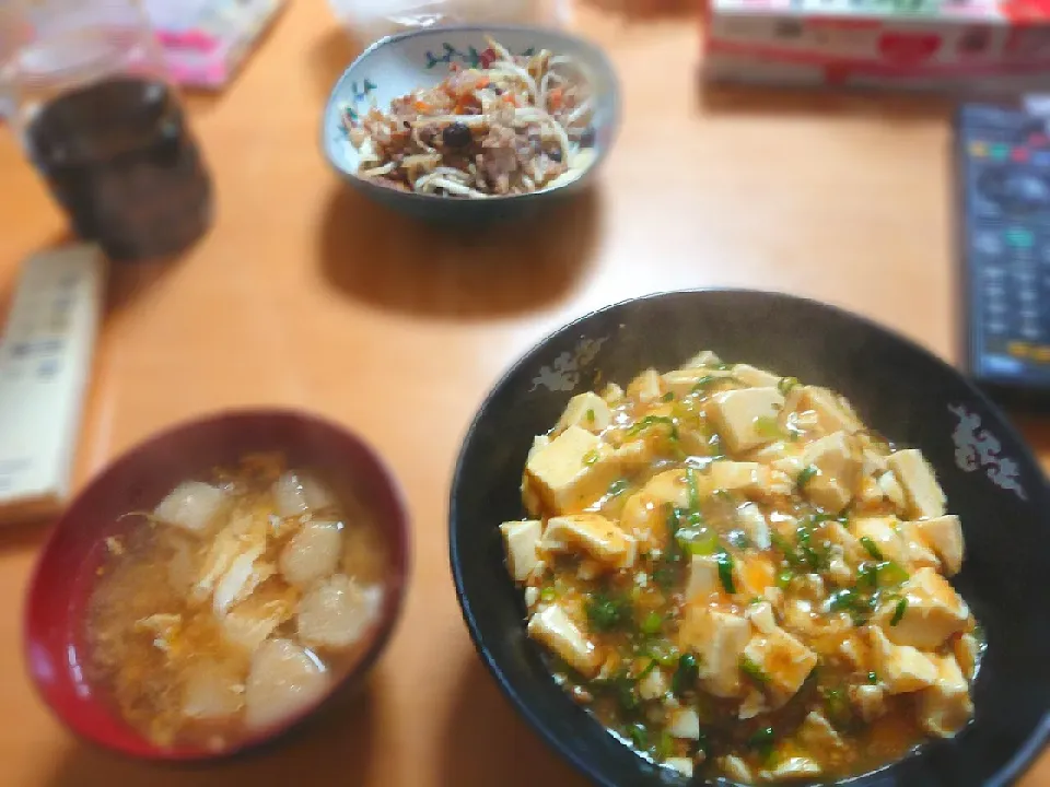 昨日の残りと麻婆豆腐(#^.^#)|おてんとさんさん