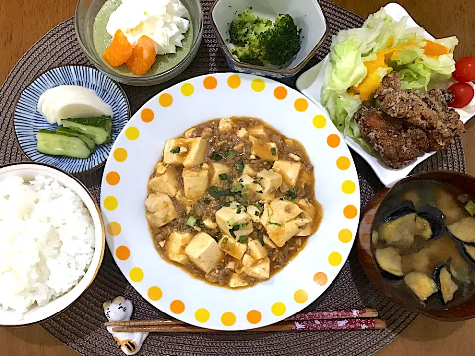 Snapdishの料理写真:麻婆豆腐定食|ゆうかさんさん