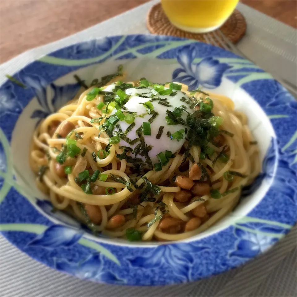 Snapdishの料理写真:納豆スパゲッティ🍝|𓇼 Ⓢ Ⓗ Ⓘ Ⓝ Ⓞ Ⓑ Ⓤ 𓇼さん