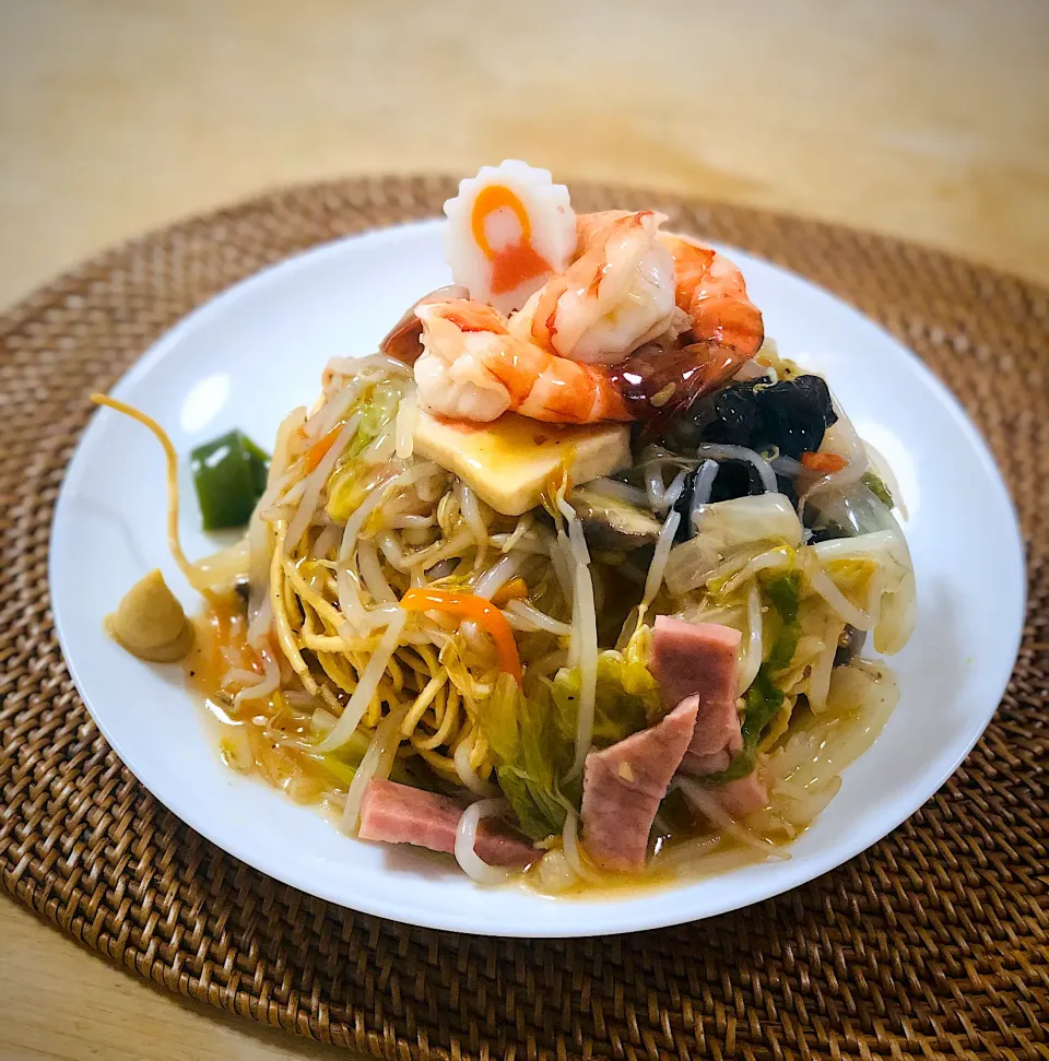 海老餡かた焼きそば|かずきっちんさん