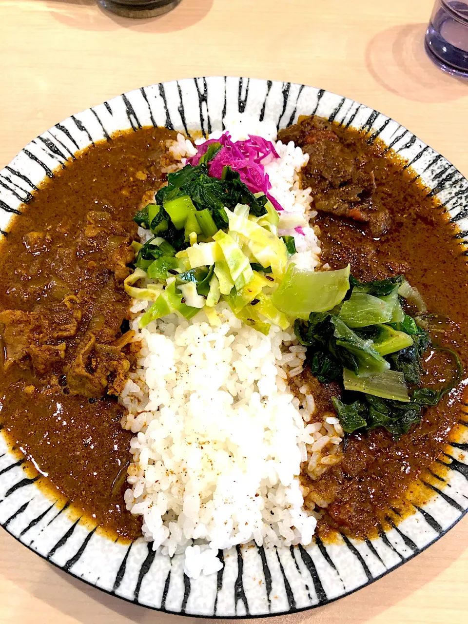 Snapdishの料理写真:鯛だしポークカレーと牛肉高菜マサラ|楓さん