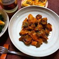 牛肉ときのこと林檎のストロガノフ風