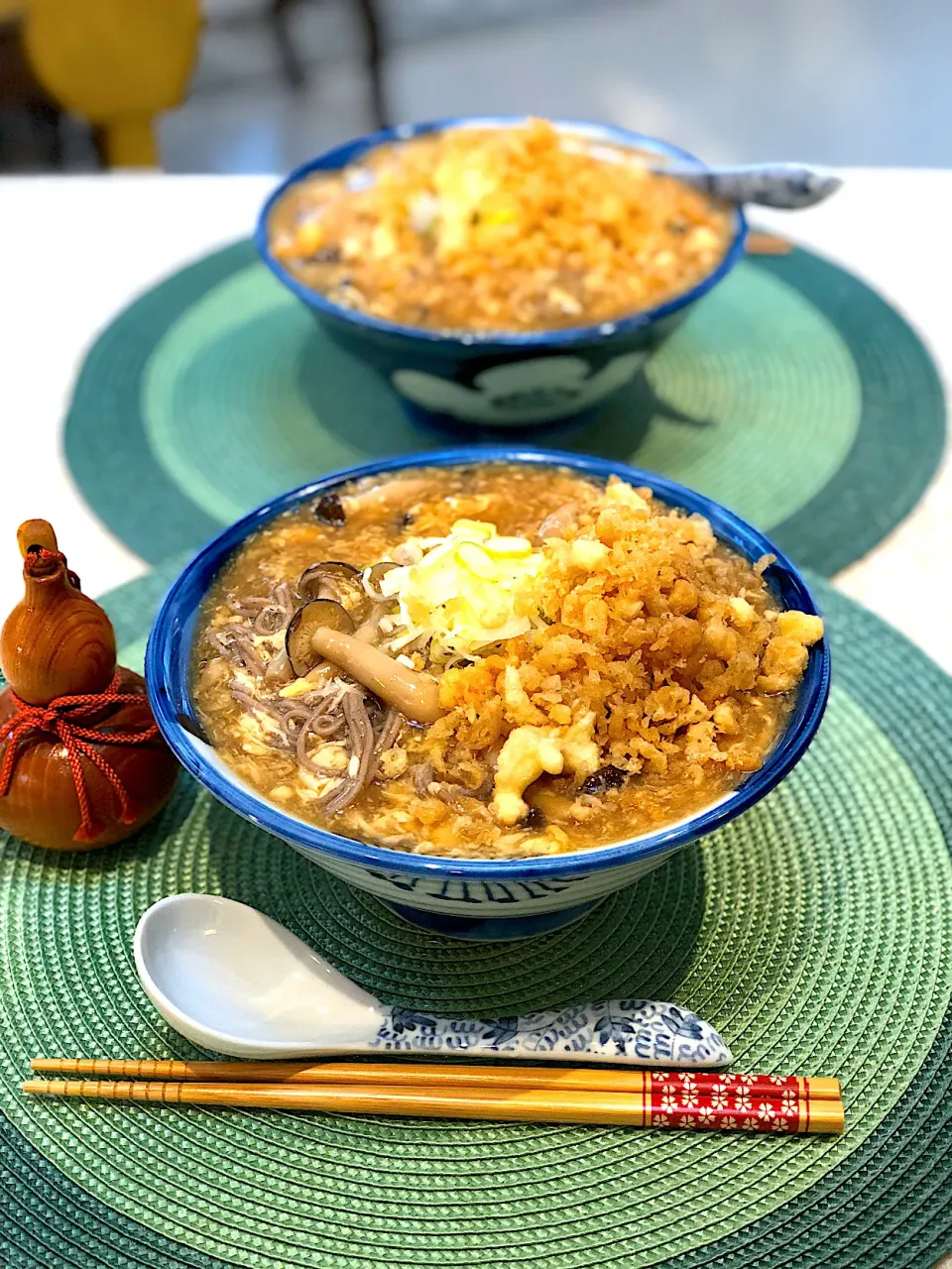 Snapdishの料理写真:卵🥚きのこ🍄餡掛け蕎麦！|Mayumiさん