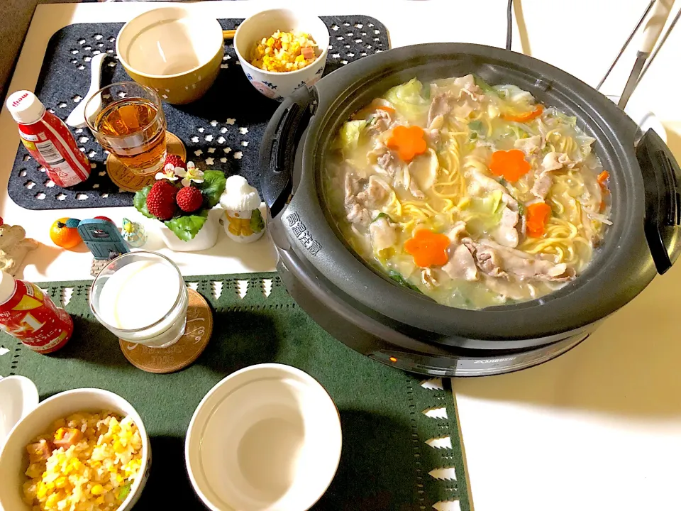 鶏塩ちゃんこ煮込みラーメン鍋、炒飯|syamさん