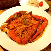 渡り蟹のクリームパスタ