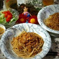 椎茸の茎ミートパスタ🍝旨味ア〰っプ