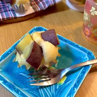 さつま芋蒸しパン　　パンケーキの生地の残りを使って