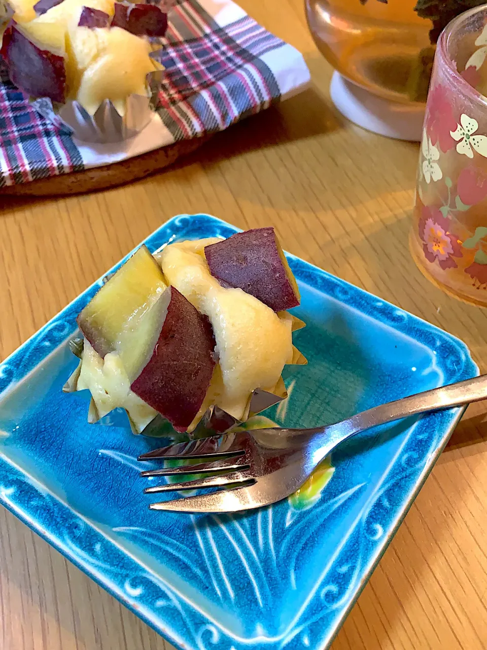 さつま芋蒸しパン　　パンケーキの生地の残りを使って|Mikaさん