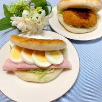 パーカーハウスでハムたまごサンドとコロッケサンド