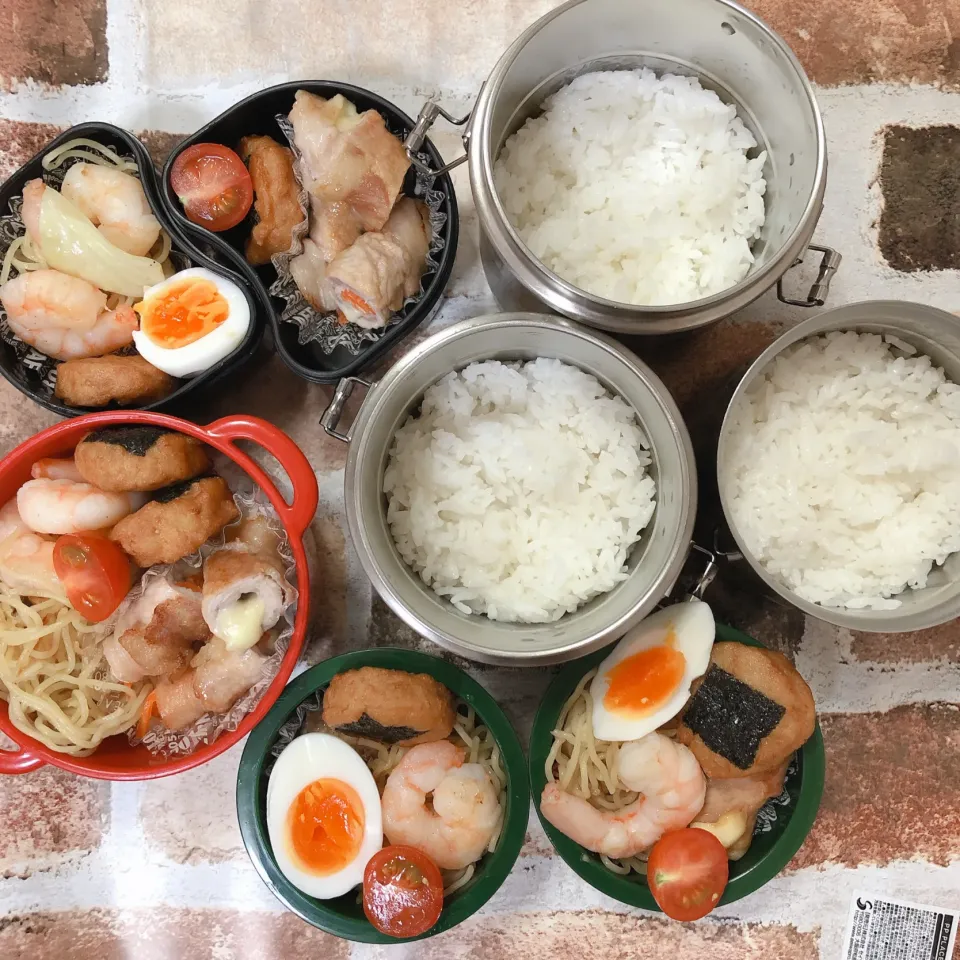 Snapdishの料理写真:全員弁当😝|Rie Naganoさん