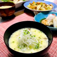 フエダイのフュメドポワソンを使った寒卵スープ。(^_−)−☆