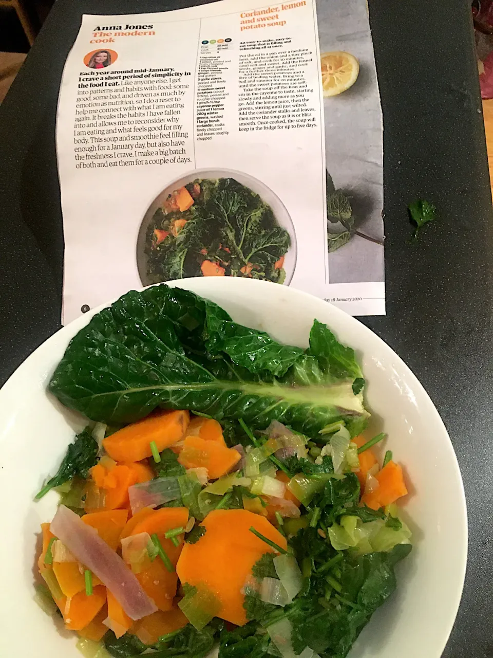 Coriander, lemon & sweet potato soup (Feast magazine recipe) #veganuary|Nick Hiderさん