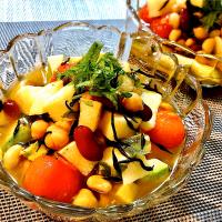 ノンオイルひじきと長芋と豆の青じそ風味のさっぱりマリネ