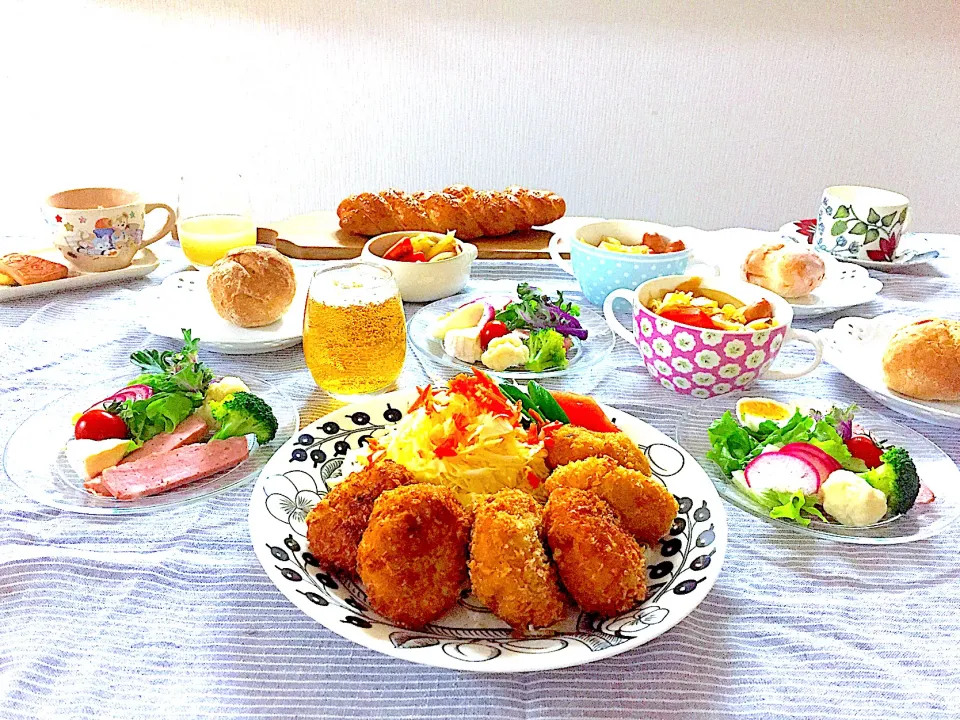 チキンクリームコロッケとポトフの晩ご飯|ゆかりさん