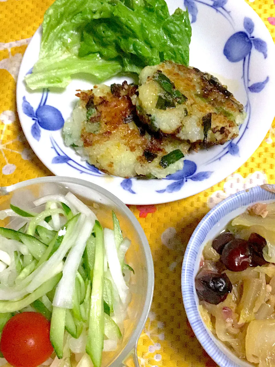 ニラ入り大根餅　白菜の煮浸し　大根サラダ🥗|掛谷節子さん