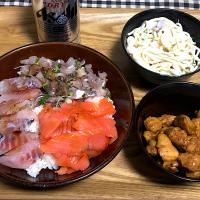 ☆海鮮丼 ☆鶏ぼんじり ☆スパゲティサラダ ☆ビール🍺