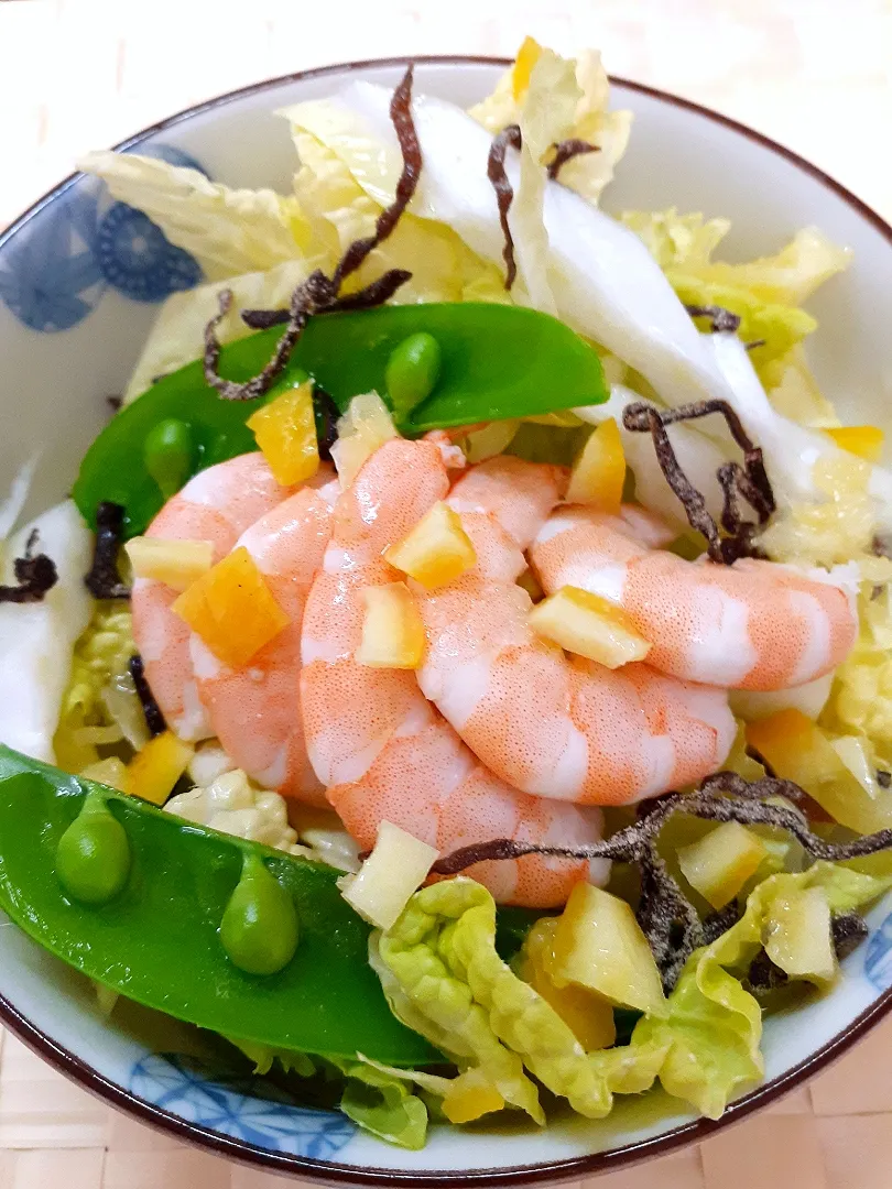 🔷白菜と🦐エビの自家製塩🍋レモンサラダ🥗🔷|@きなこさん