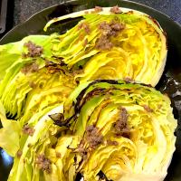 アンチョビ 焼きキャベツで