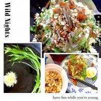 京菜きんぴらごぼうサラダ朝ごはん