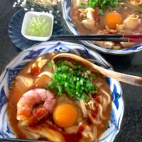 昨夜の残り物スンドゥブ チゲ鍋で煮込みうどん