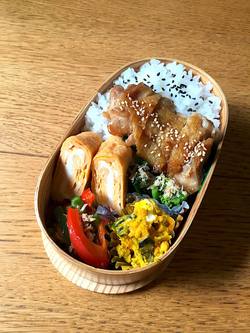 我が家のお弁当  鶏の照り焼き|まつださんさん